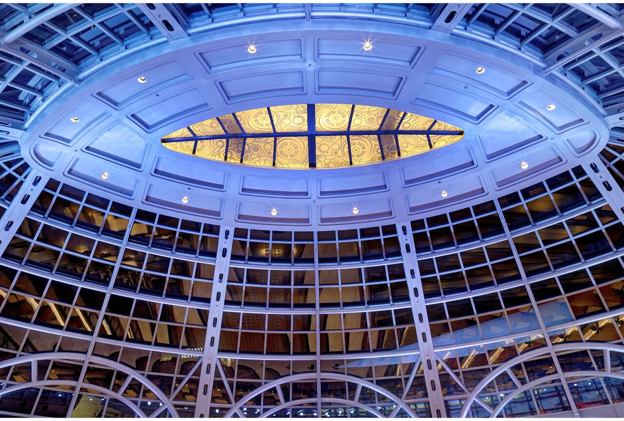 Glass dome over the Fallsview concourse